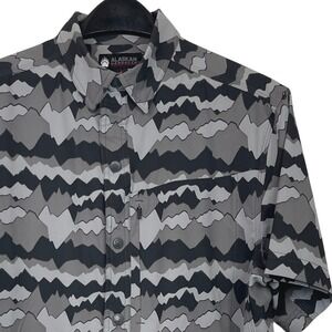 Duluth Alaskan Hardgear Chilkat River Button Snap Mens M Snow Camo Gray